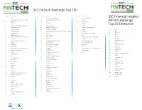 IDC Fintech Rankings Top 100