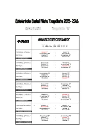 IHARDUNAL-JORNADA-1 Basauri "F" - Basauri "D" Arrankudiaga "B" - Basauri "C" FRONTOIA: Orozko "E" - Arrigorriaga "B" Descanso: - Basauri "E" 03 -URRIA-OCTUBRE