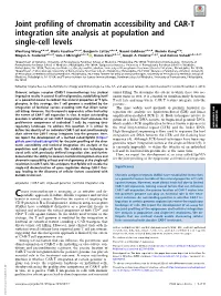 Joint Profiling of Chromatin Accessibility and CAR-T Integration Site Analysis at Population and Single-Cell Levels