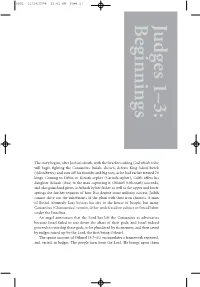 Judges 1–3:Beginnings