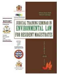 Judicial Training Program in Environmental Law for Resident