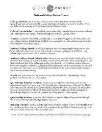National College Match: Terms