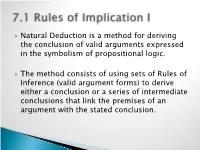 7.1 Rules of Implication I