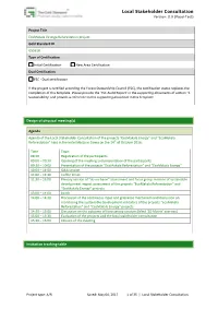 Document 3.2 Local Stakeholder Consultation Report