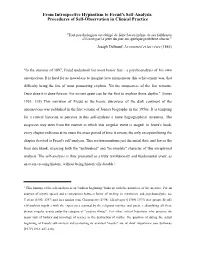 From Introspective Hypnotism to Freud's Self-Analysis. Procedures of Self-Observation in Clinical Practice