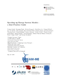 Speeding up Energy System Models - a Best Practice Guide