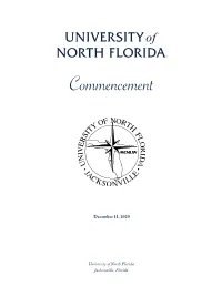 UNF Fall 2020 Commencement Program