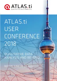 ATLAS.Ti USER CONFERENCE 2018