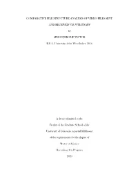 COMPARATIVE FILE STRUCTURE ANALYSIS of VIDEO FILES SENT and RECEIVED VIA WHATSAPP by SIMON JEROME VICTOR B.F.A. University of Th
