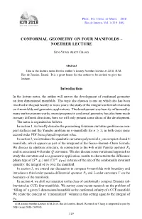 Conformal Geometry on Four Manifolds – Noether Lecture