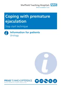Coping with Premature Ejaculation Stop Start Technique