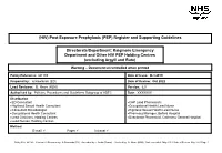 (HIV) Post Exposure Prophylaxis (PEP) Register and Supporting Guidelines