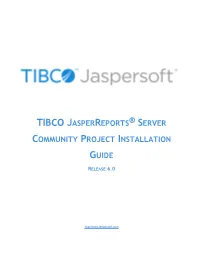 Jasperreports Server Community Project Install Guide