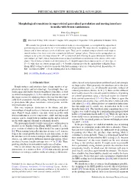 Morphological Transitions in Supercritical Generalized Percolation and Moving Interfaces in Media with Frozen Randomness