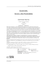 Caché Core: Server-Side Programming