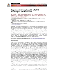Hyperspectral Imaging with a TWINS Birefringent Interferometer