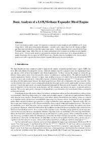 Basic Analysis of a LOX/Methane Expander Bleed Engine