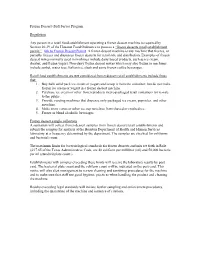 Frozen Dessert (Soft Serve) Program Regulation Any Person in a Retail