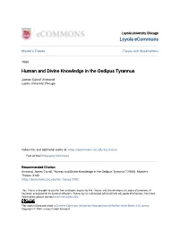Human and Divine Knowledge in the Oedipus Tyrannus