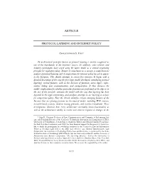 Protocol Layering and Internet Policy