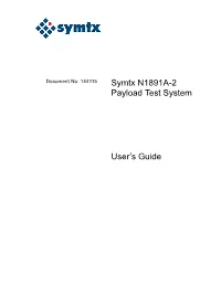 Symtx N1891A-2 Payload Test System User's Guide, Revision 20061224