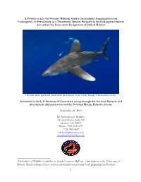 1 a Petition to List the Oceanic Whitetip Shark