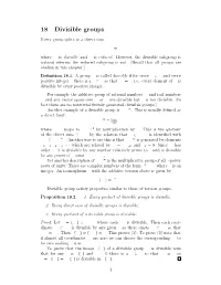 18 Divisible Groups
