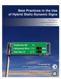 Best Practices in the Use of Hybrid Static-Dynamic Signs