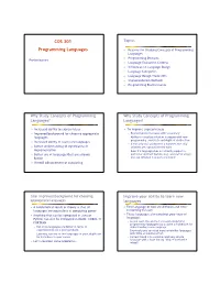 COS 301 Programming Languages