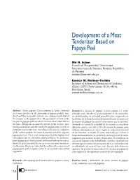 Development of a Meat Tenderizer Based on Papaya Peel