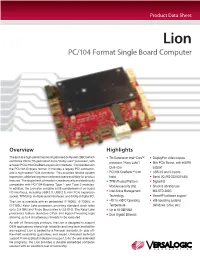 Lion PC/104 Format Single Board Computer