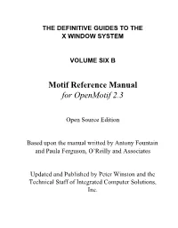 Motif Reference Manual for Openmotif 2.3