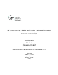 The Experience of Ahmadis in Pakistan- an Analysis of How a Religious Minority Coexists in A