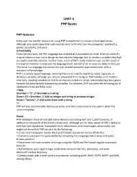 UNIT-3 PHP Basics