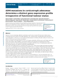USP8 Mutations in Corticotroph Adenomas Determine a Distinct Gene Expression Profile Irrespective of Functional Tumour Status