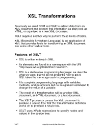 XSL Transformations