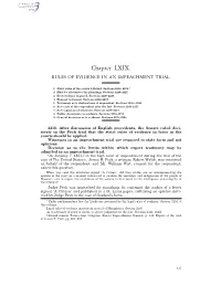 Chapter LXIX. RULES of EVIDENCE in an IMPEACHMENT TRIAL