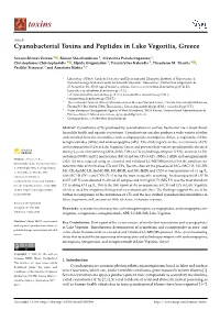 Cyanobacterial Toxins and Peptides in Lake Vegoritis, Greece