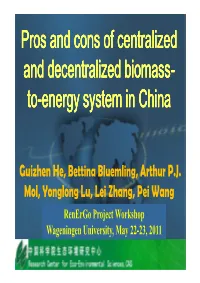 He: Centralized and Decentralized Biomass-To-Energy Systems?