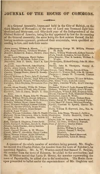Journals of the Senate and House of Commons of the General Assembly