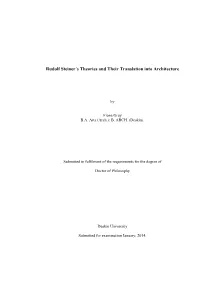 Rudolf Steiner's Theories and Their Translation Into Architecture