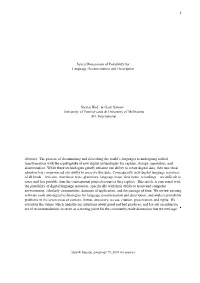 1 Seven Dimensions of Portability for Language Documentation And