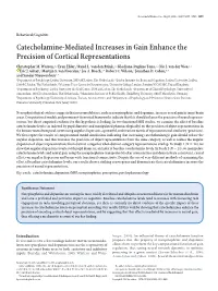 Catecholamine-Mediated Increases in Gain Enhance the Precision of Cortical Representations