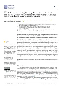 Effect of Impact Velocity, Flooring Material, and Trochanteric Soft-Tissue Quality on Acetabular Fracture During a Sideways Fall: a Parametric Finite Element Approach