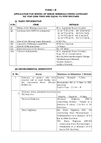Form-1 M Application for Mining
