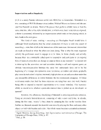 Improvisation And/As Singularity