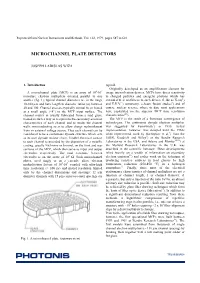 Microchannel Plate Detectors