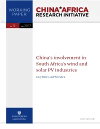 China's Involvement in South Africa's Wind and Solar PV Industries