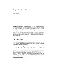 On P-Adic Unit-Root Formulas