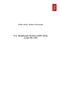 PG Wodehouse Archive